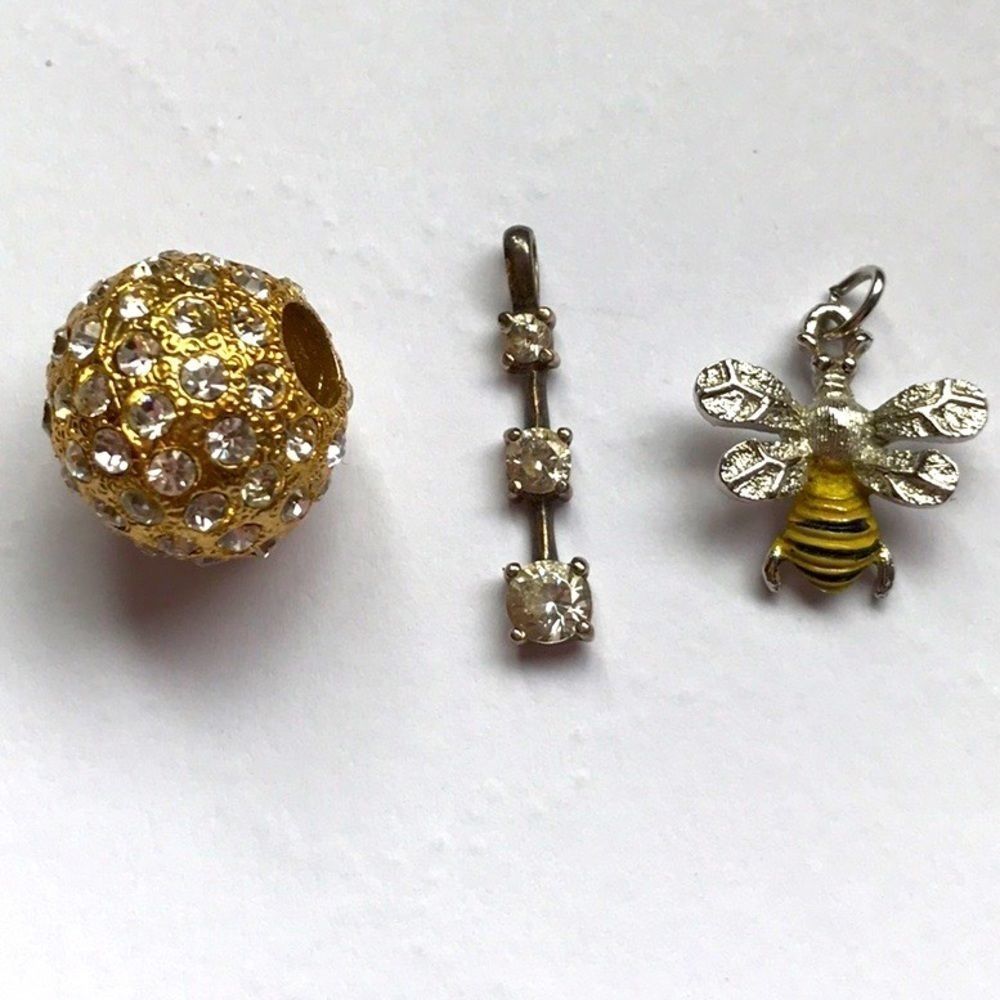 Vintage Rhinestone Necklace Pendant Charms